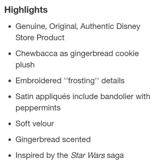 NWT Disney Chewbacca Gingerbread Scented Plush Pillow (Multiple Avail) - Picture 7 of 11